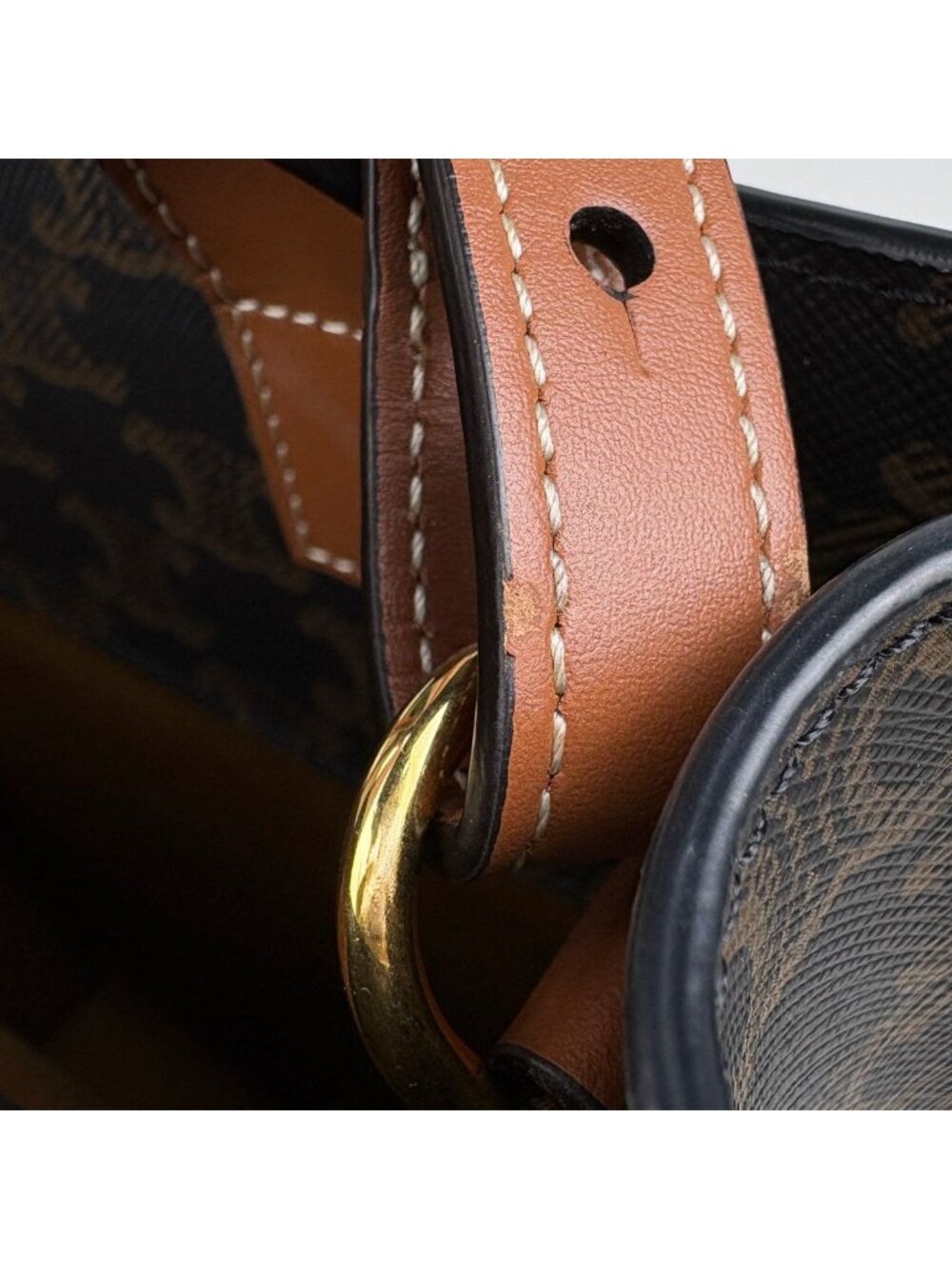 Celine Small Vertical Cover 2-Way Triomphe Tote Black Brown - Picture 6 of 10